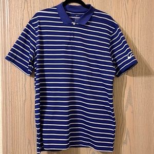 Nike striped blue polo
